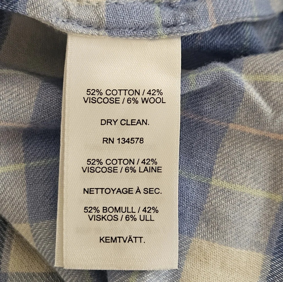 Vineyard Vines Plaid Ruffle Neck Puff Sleeve Size Medium EUC - Picture 9 of 9